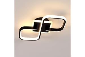 Mckalen Plafonnier LED Moderne 36W 4050LM, Luminaire Noir 40.5CM, Éclairage de Plafond Carré Acrylique pour Salon Chambre Cuisine Salle à Manger, Blanc Chaud 3000K