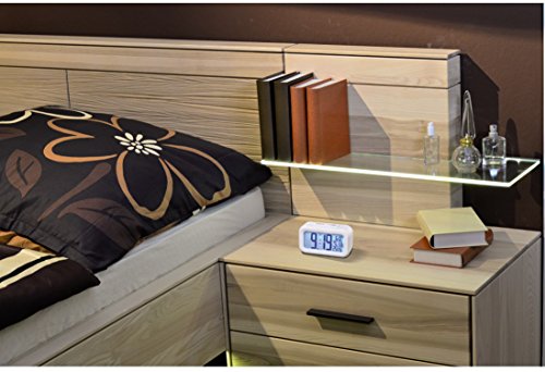 Hama Funk Wecker (zwei Weckzeiten, Snooze, sensorgesteuertes Nachtlicht, Temperatur- und Datumsanzeige) weiß - 3