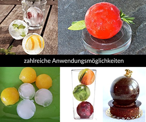 BarLife Icy Balls XXL – Eiswürfelform zum Erstellen von riesigen runden Eiskugeln – 6cm Durchmesser – 2er Set - 5