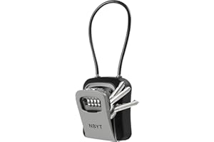 NBYT Tragbares Zahlenschloss Schlüsselkasten, für Hausschlüssel, Schlüsselverstecker zum Verstecken eines Schlüssels außerhalb, wasserdichter Schlüsselsafe (mit Stahlseil)