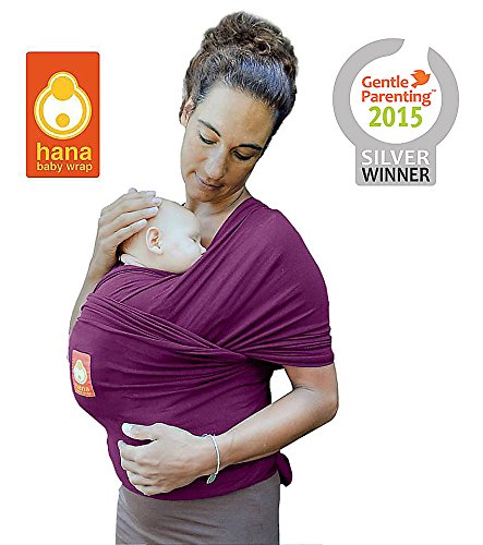 Hana BAMBOO Baby Wrap | Various colours | Light, lush and breathable baby slings | BAMBOO- Org.cotton-Elastane | FREE SHIPPING (Purple) (Regular)