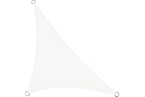 Cool Area Tenda a Vela Triangolare 3.5x3.5x4.9m HDPE,Vela ombreggiante parasole Traspirante Protezione Raggi UV per Giardino Esterno terrazza, Crema