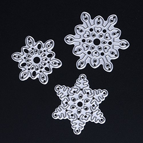 Amazingdeal365 3 PCS Schnee Metall Form Schablonen Schneiden DIY Dekor Sammelalbum Karten Buchzeichen Lesezeichen als Geschenk für Freunde Geburtstag Kinder,Kindergarten Hobby Schule Handarbeit Unterricht usw. Ein tolles Geschenk! - 4