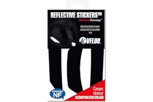 VFLUO EXO510AIR™, retro reflective 4 stickers kit made for SCORPION EXO510AIR™ and adaptable to all helmets, 3M Technology™, White