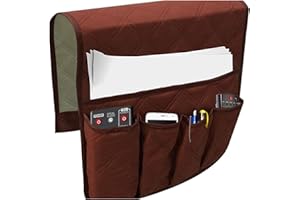 Bkrdty Organizer per Divano Antiscivolo portaoggetti per Divano 90 * 33 cm 5 Tasche Divano Sedia Organizer Supporto per TV Telecomando Riviste Libri Cellulare