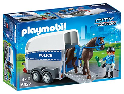 Preisvergleich Produktbild Playmobil 6922 Polizistin Pferd mit Trailer, mehrfarbig