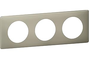 LEGRAND - Plaque Céliane - Plaque de Finition pour Prises et Interrupteurs Céliane - 3 Postes - Poudré Argile