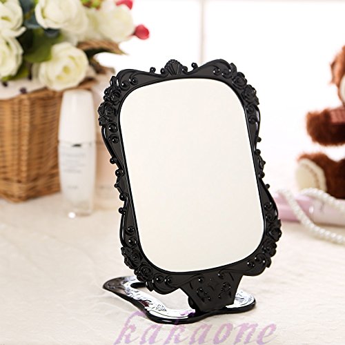 New Desktop Foldable magic mirror Small Size Makeup Stand Mirror Black Rose