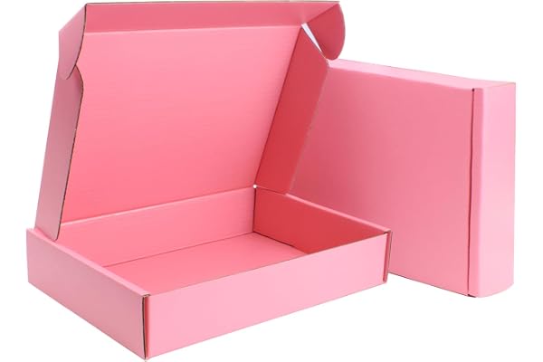 20 x 14 x 4 cm Postlådor 25-pack Klarrosa | E-flute postlåda, klarrosa inuti & utanpå, för smycken, stationery & e-handel