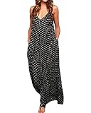 schwarzes kleid mit bunten punkten ※Sehr geeignet für Alltag, Party, Urlaub, machen Ihnen charmant und cool.