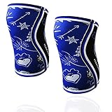 GENOUILLÈRES BLUE DRAW Banbroken (1 PAIRE) - 5 mm Knee Sleeves - Haltérophilie, Sport Fonctionnel, crossfit, Soulèvement de Poids, Running et autres sports. Unisexe. Bleu (L)