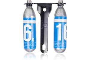 DIOCHE Support pour cartouches de CO2, 2 porte-cartouches de CO2 avec 4 vis, écrous et accessoires durables pour vélo (Noir)