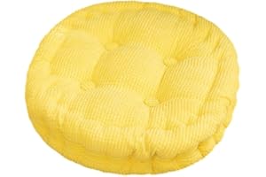 DOTBUY-SHOP Sitzkissen Jacquard, Sitzkissen Outdoor und Indoor, Widerstandsfähige & Robuste Stuhlkissen Kinder Komfortabel Sitzpolster für Outdoor Garten Büro (45x45cm (Round),Gelb)