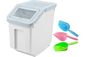 Uotyle Pet Food Storage Container, Pet Food Containers With Spoon Dog Food Storage Container For Pet Food Storage Sealed Storage Containers with Extra Layer 8L-10L (Cyan Large)