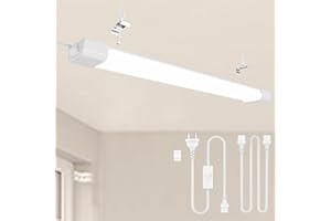 ‎MODLICHT Modlicht LED Feuchtraumleuchte 120CM mit Stecker Plug, 36W 4000k Neutralweiß 4000Lumen Verbindbar Deckenleuchte Feuchtraum Flach, Werkstattlampe Wasserfest IP65 Wannenleuchte für Keller Garage