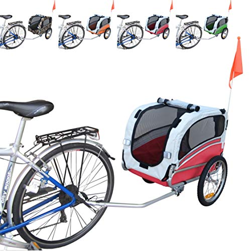 POLIRONESHOP SNOOPY rimorchio per trasporto cani cane animali carrello carrellino trasportino rimorchi da bici bicicletta dog portacani portacane porta appendice x (Rosso, Small)