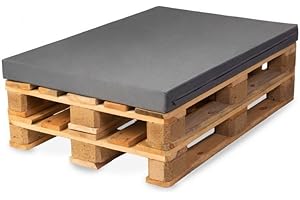 ‎TEXDEKO TexDeko BEZUG (ohne Füllung) für Palettenkissen 120x80x20 cm wasserabweisend waschbar In- & Outdoor Made in EU (Grau)