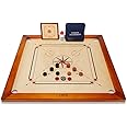 Uber Games – Premium Carrom Board Set – 33 x 33” Official Size playing board Including Carrom Men,Striker & Powder - Hardwood edges for better rebound – Made in India – Great value for all players