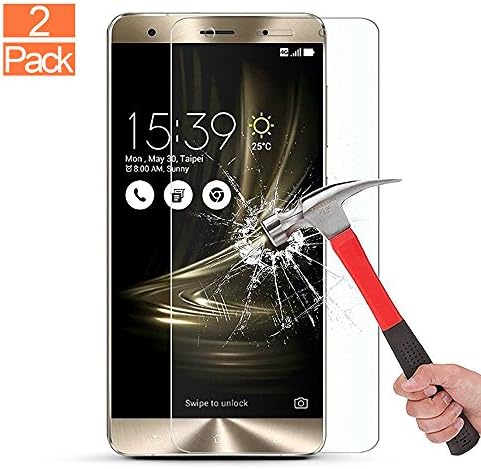 [2 Pack] ZenFone 3 Deluxe Screen Protector, GAOBIT Ultra-thin / High Sensitivity / Anti-Scratch Ballistic Tempered Glass Screen Protector for ASUS ZenFone 3 Deluxe (ZS570KL)