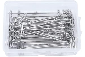 JIHUOO 100 Stück 54 mm Metall Perücke T Pins Lange Bastelnadeln Großer Kopf Nähnadeln Stricknadeln Quilten Nadeln Haarverlängerung Pins Haar Styling Pins