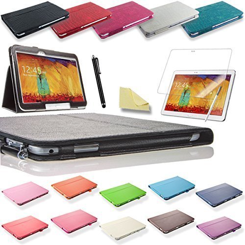 SVS - 3in1 LUXUS SET Note 10 1 2014 Edition   Folie   Pen Samsung Galaxy SM P600 P605 Tasche H  lle Etui Tab 3 10 1  Rot 