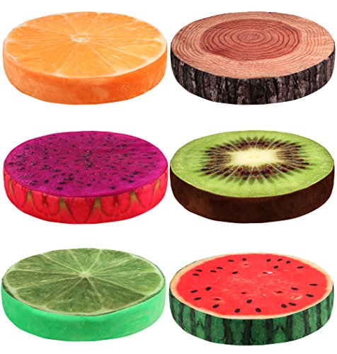 Fruchtkissen 40cm x 6 cm waschbar Stuhlkissen Dekokissen Kissen Sitzkissen (Melone)