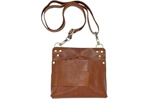 DHONGF Bolsa Herramientas de Peluqueria Riñoneras Tijeras Peluquerías Bandolera Barbero Puede acomodarse Tijeras Peine Pinzas Tijeras electricas Botella de peluquería Y otros Cuero PU Marrón