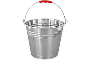 ORION Secchio in acciaio inox con manico in diverse misure 5L/10L/14L, acciaio inossidabile, 14 l