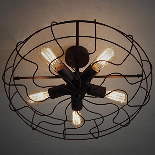 Livy rústico Americanas Ventilador lámpara de techo Salón Candelabro