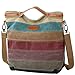 Produktbild Damen Handtasche Multi-Color-Striped Umhängetasche Canvas Shopper Tasche Vintage Hobo Bags