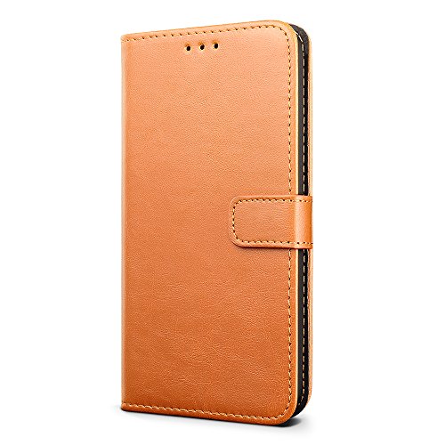 Funda Huawei P8 Lite 2017  SLEO Cartera Carcasa Piel Plegable Cubierta del Tir  n Estilo Retro PU con Ranuras de Tarjetas para Huawei P8 Lite 2017 - Marr  n