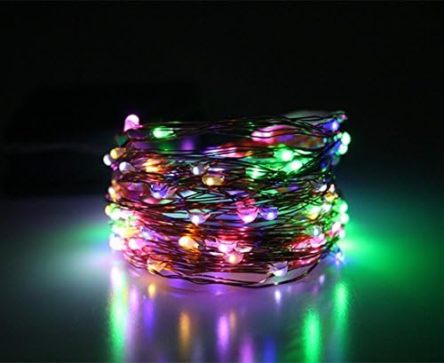 LEDLuces 10M/33ft 100LEDs Solar String Lights, Solar Powered Waterproof Starry Fairy LED String Lights For Decoration, Outdoor, Gardens, Dancing, Christmas Party - Copper Wire(RGB)