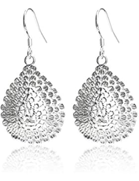 2LIVEfor Ohrringe Blatt Orient Ohrringe silber 925 hängend Blätter Tropfen Ohrringe Tropfenform Silber lang Elegant...