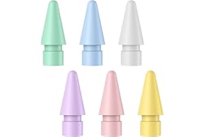 CAYBATS Pointes de Rechange pour Apple Pencil, Nibs pour Apple Pencil, 6PCS - Compatible avec Apple Pencil 1ère & 2ème Génération, Nibs de Haute Précision pour Contrôle sur iPad, Parfait pour Dessin et Note
