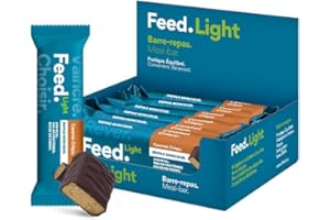 FEED. SMARTFOOD Barres-repas minceur Feed. Caramel crispy | 250kcal, faibles en sucre | Konjac, protéines, fibres & 25 vitamines et minéraux | Made in France, vegan & sans gluten | 6x70g