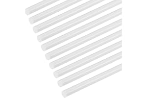 M METERXITY 10-Pack Round Plastic Bars Rods, 6mm x 250mm ABS Smooth Plastic Tube Rod for DIY Craft Sticks/Sand Table Model/Scene Making, Easy to Cut and Paint[White]