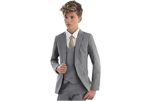 BOTONG Traje formal infantil de 3 piezas con solapa de pico; chaqueta, chaleco y pantalones, traje de fiesta, esmoquin para bodas