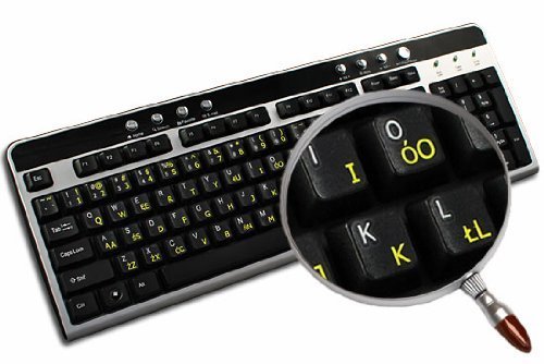 Polnische Programmierer transparente Tastaturaufkleber mit Gelben Buchstaben – Geeignet für jede Tastatur - 3