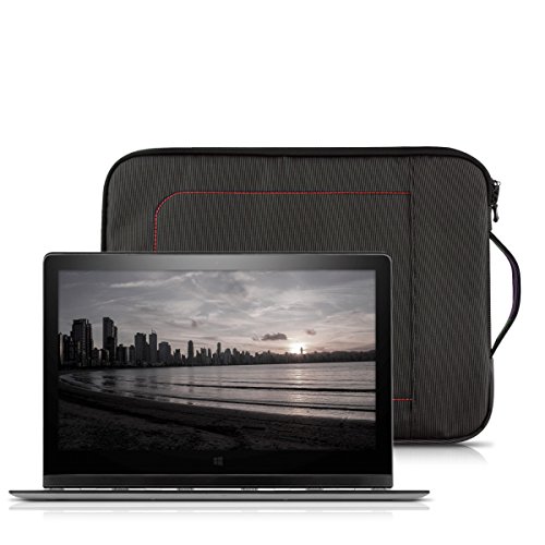 kwmobile Umhängetasche für 15″ 15,6″ Laptop / Ultrabook – Laptoptasche aus Nylon mit Reißverschluss und Tragegurt in Dunkelgrau – z.B. geeignet für Apple, Samsung - 8