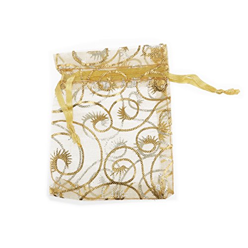 ROSENICE Organzabeutel Organzasäckchen Tunnelzug Geschenktüten Hochzeit Gunst Taschen Geschenk Schmuckbeutel 7x9cm – 100 Stücke - 2