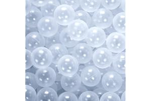 PlayMaty 100 Stück Bunte Pit-Bälle, phthalatfrei, BPA-frei, aus crushfestem Kunststoff, Stressbälle für Spielhäuser, Pool-Ballgrube-Zubehör, 2,16 Zoll (klar)