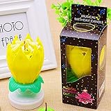Nombre del producto: 1 velas musicales de cumpleaños con diseño de flor de loto, para boda, fiesta, regalo de boda, decoración de velas de bricolaje, lámpara de fiesta, regalo
