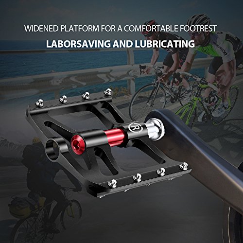 Fahrradpedale, Terra Hiker MTB BMX Pedale, Ultraleicht 155 g / Stück Plattformpedale, 9/16″ Fahrrad Pedalen aus legiertem Aluminium (2er Set) - 5