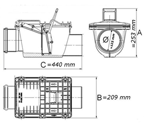 Rückstauverschluss Ø DN125 mit doppelter Rückstauklappe - 2
