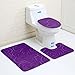 Produktbild Clode® Badematten Set 3 STÜCK Badezimmer Set Teppich Contour Mat Wc Deckel Plan Unifarben Badematten (Lila)