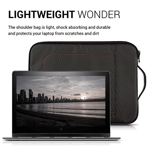 kwmobile Umhängetasche für 15″ 15,6″ Laptop / Ultrabook – Laptoptasche aus Nylon mit Reißverschluss und Tragegurt in Dunkelgrau – z.B. geeignet für Apple, Samsung - 4