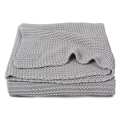 Preisvergleich Produktbild Jollein 516-511-65088 Baby Strickdecke Heavy Knit hellgrau 75x100 cm