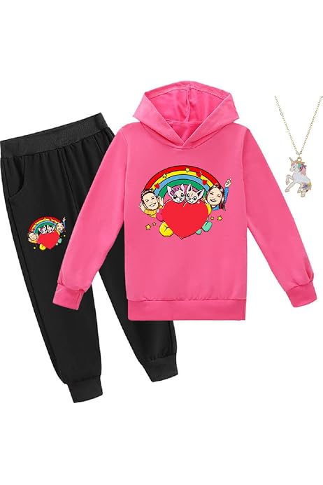 COOLGIRL Youtuber Ragazze dei Ragazzi con Cappuccio Top Set di Pantaloni  con Cappuccio e Felpa Felpa con Cappuccio Cappuccio Sport All'Aperto Felpa  : Amazon.it: Abbigliamento