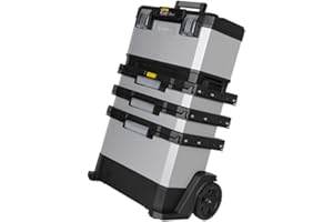 STANLEY - FATMAX STANLEY FATMAX Taller Móvil Metálico, Carro de Herramientas, Caja Versátil para Piezas Pequeñas y Grandes, Ruedas 17cm, Cierres Metálicos Antioxidantes, 1-95-622