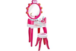 Theo Klein 5328 Salone di Bellezza Barbie con Luce e Suono, RiPiani girevoli e Specchio, con Numerosi Accessori, Giocattolo per Bambini a Partire da 3 Anni